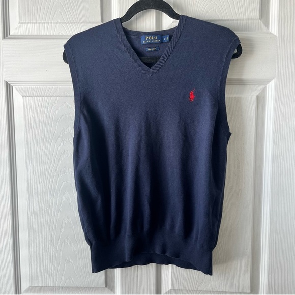 Mens Navy Polo Ralph Lauren Vest Size Large - Picture 1 of 2